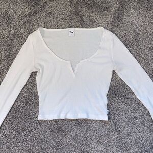 Cropped TNA Waffle Knit Long Sleeve